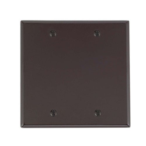 Cooper Wiring Devices 2137B 2-Gang Blank Wall Plate, Box Mount Cover, Standard Size, Thermoset Plastic, Brown