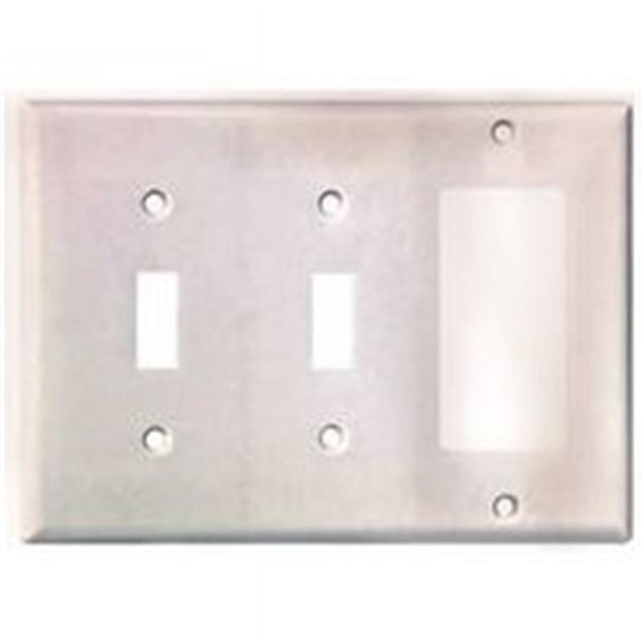 Cooper Wiring Devices 2173W 3-Gang Combination Toggle Switch Decorator GFCI Wall Plate, White