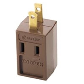 Cooper Wiring 4400B-BOX Brown 3Out 3Wire Ground Cube Tap - Brown