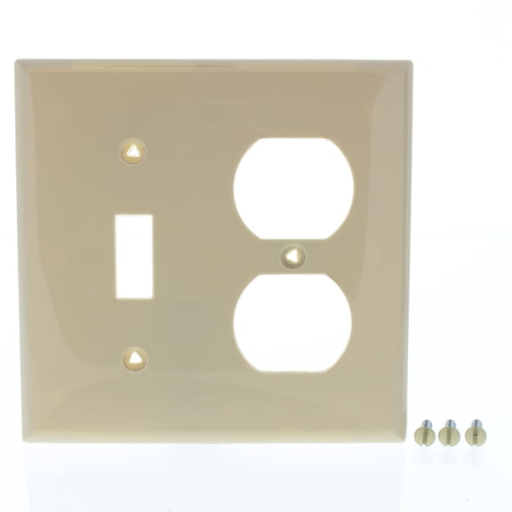 Cooper Wiring 5138V 2-Gang Combo Plate, Ivory