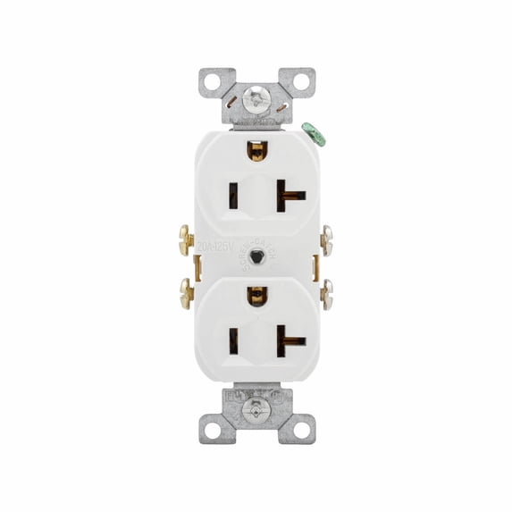 Cooper Wiring Devices 877W White Tamper-Resistant Straight Blade Receptacle 125V 20 Amp
