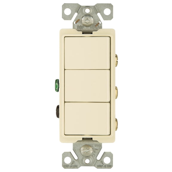 Eaton Cooper Wiring 7729LA-SP Combination Switch, 1 -Pole, 15 A, 120/277 V, Light Almond