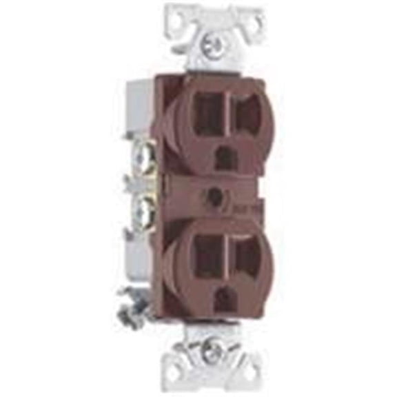 Cooper Wiring 827B-BOX Duplex Receptacles 15 Amp, Brown