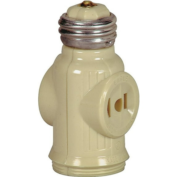 Cooper Wiring 1103803 Ivory Keyless Lampholder Adapter