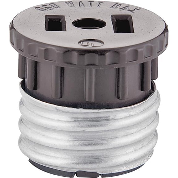 Cooper Wiring BP758B Keyless Lamp Socket Adapter, Black