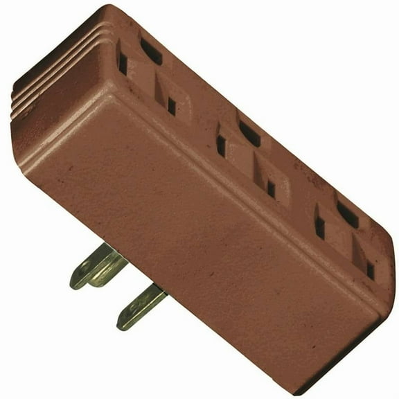 Cooper Wiring Brown 3-Outlet 3-Wire Grounding Adapter 1147B-BOX