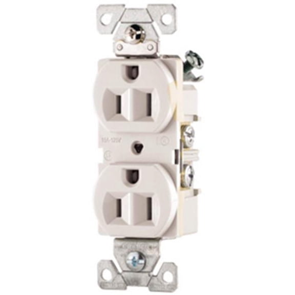 Cooper Wiring CR15W White Straight Blade Duplex Receptacle