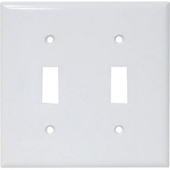 Cooper Wiring Cover Plate 2 Gang Toggle - White - Pack of 25