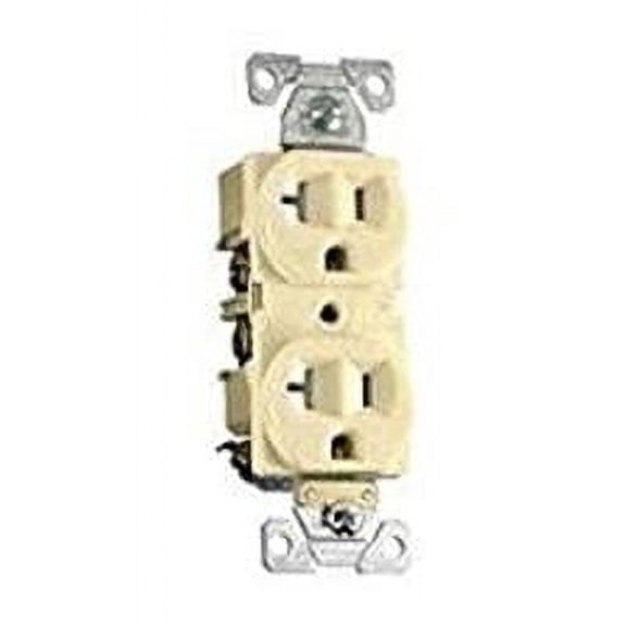 Cooper Wiring Device 3-Wire Duplex Receptacle, Ivory - 20A - Pack of 10