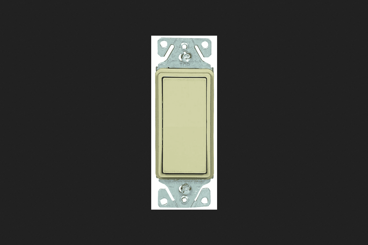 Cooper Wiring Device 7501VBOX Single-Pole Decorator Rocker Switch, Ivory - 15A