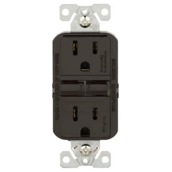 Cooper Wiring Device GF15B 15A 125V GFCI Self Test Duplex Retractable, Brown