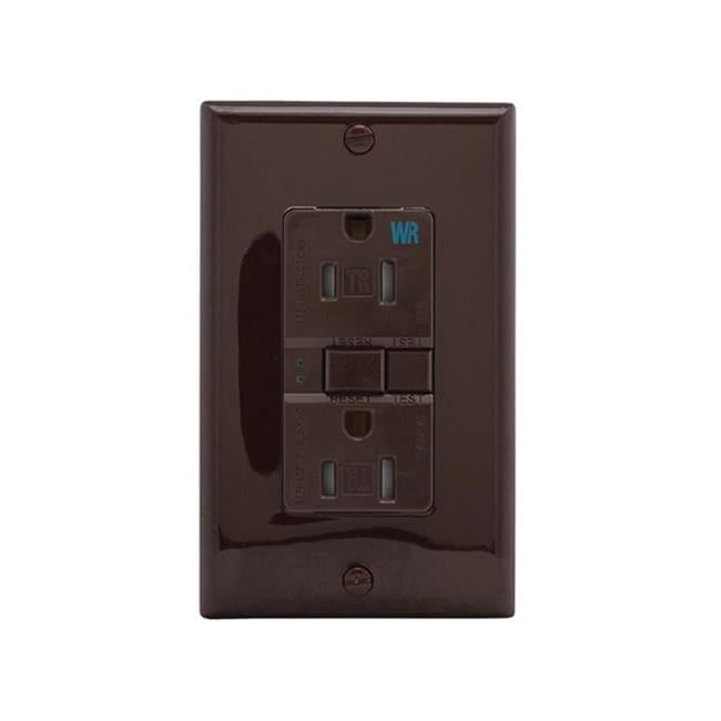 Cooper Wiring Device GF20B GFCI 20A 125V Self Test Duplex Pole Retractable, Brown
