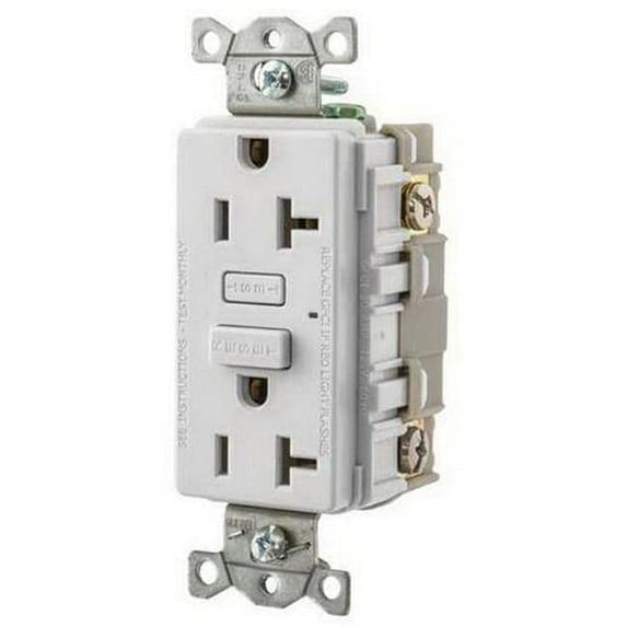 Cooper Wiring Device GF20W Hubbell-Pro Residential Autoguard Self-Test GFCI Receptacle -20A, White