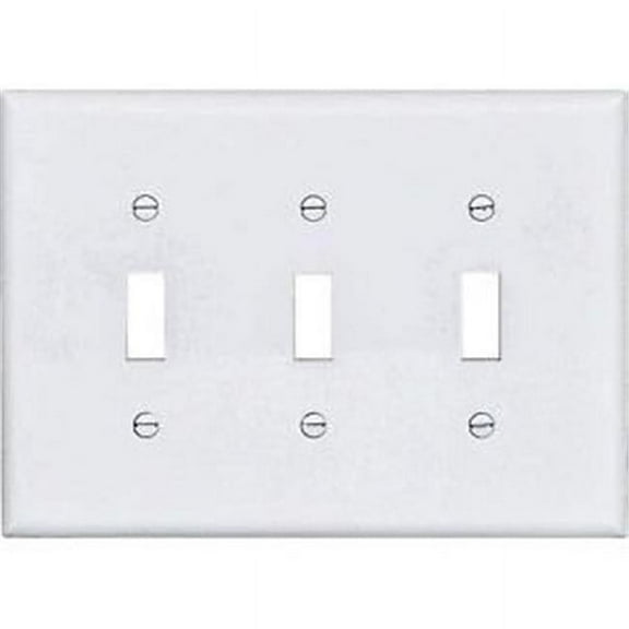Cooper Wiring Device  Switch Plate 3 Gang Mid-Size - Pack of 15