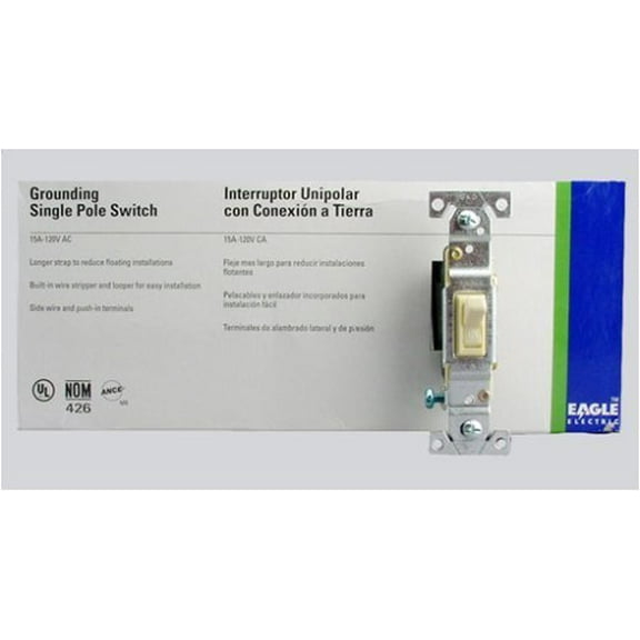 Cooper Wiring Devices 1301-7V Single Pole Toggle Light Switch, 15A 120V, Ivory (Pack of 10)