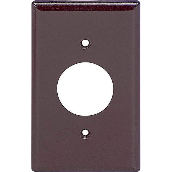 Cooper Wiring Devices 2131B 1-Gang Single Outlet Receptacle Wall Plate, 1.41" Diameter Opening, Standard Size, Thermoset Plastic, Brown