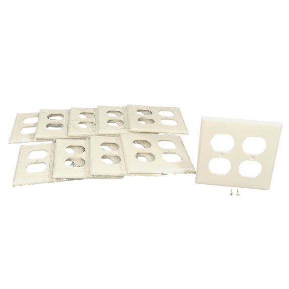 Cooper Wiring Devices 2150W 2-Gang Duplex Receptacle Wall Plate, Standard Size, Thermoset Plastic, White (Pack of 10)