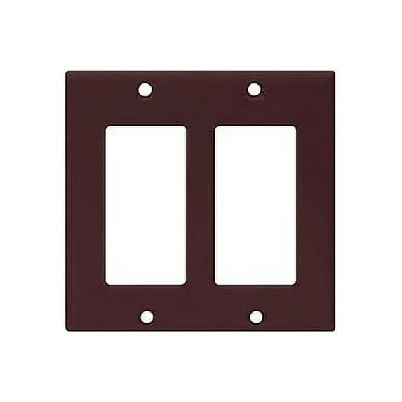 Cooper Wiring Devices 2152B 2-Gang Decorator GFCI Rocker Switch Wall Plate, Standard Size, Thermoset Plastic, Brown