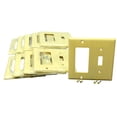 thumbnail image 1 of Cooper Wiring Devices 2153V 2-Gang Combination Toggle Switch Decorator GFCI Rocker Switch Wall Plate, Ivory (Pack of 10), 1 of 1