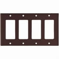 thumbnail image 1 of Cooper Wiring Devices 2164B 4-Gang Decorator GFCI Rocker Switch Wall Plate, Standard Size, Thermoset Plastic, Brown, 1 of 1