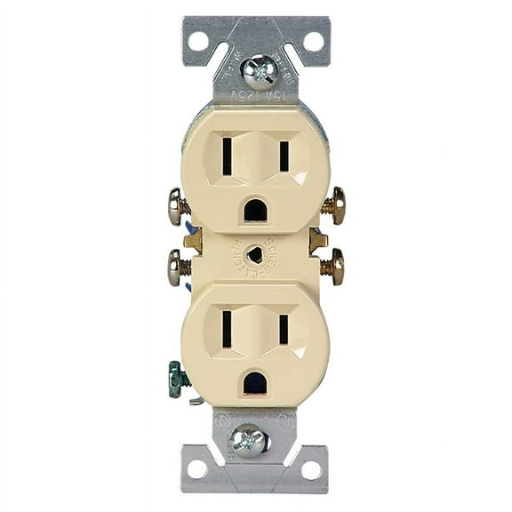 Cooper Wiring Devices 270V Duplex Receptacle 15A 125V, NEMA 5-15R, Grounding, Ivory (Pack of 10)