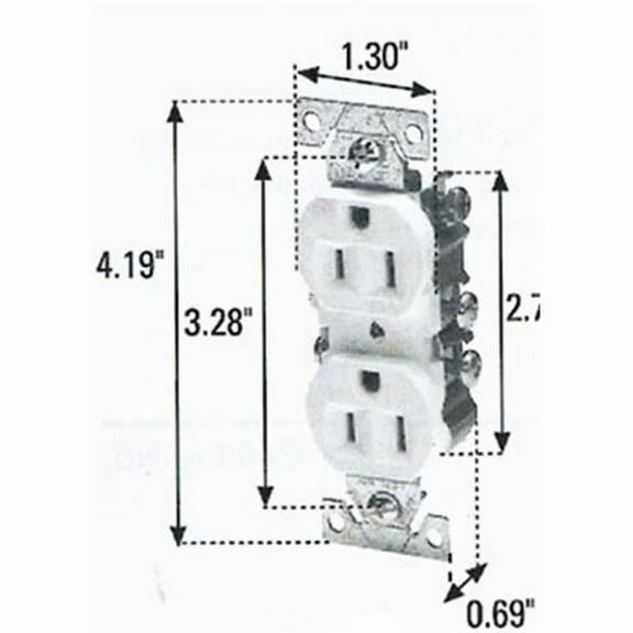 Cooper Wiring Devices 393702725 270W Duplex Ground Receptacle