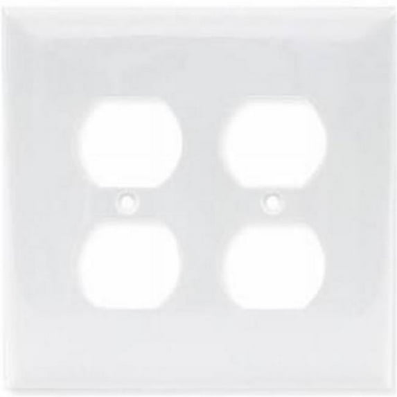 Cooper Wiring Devices 393720511 2050V-BOX 2 Gang Duplex Receptacle Plate, Ivory