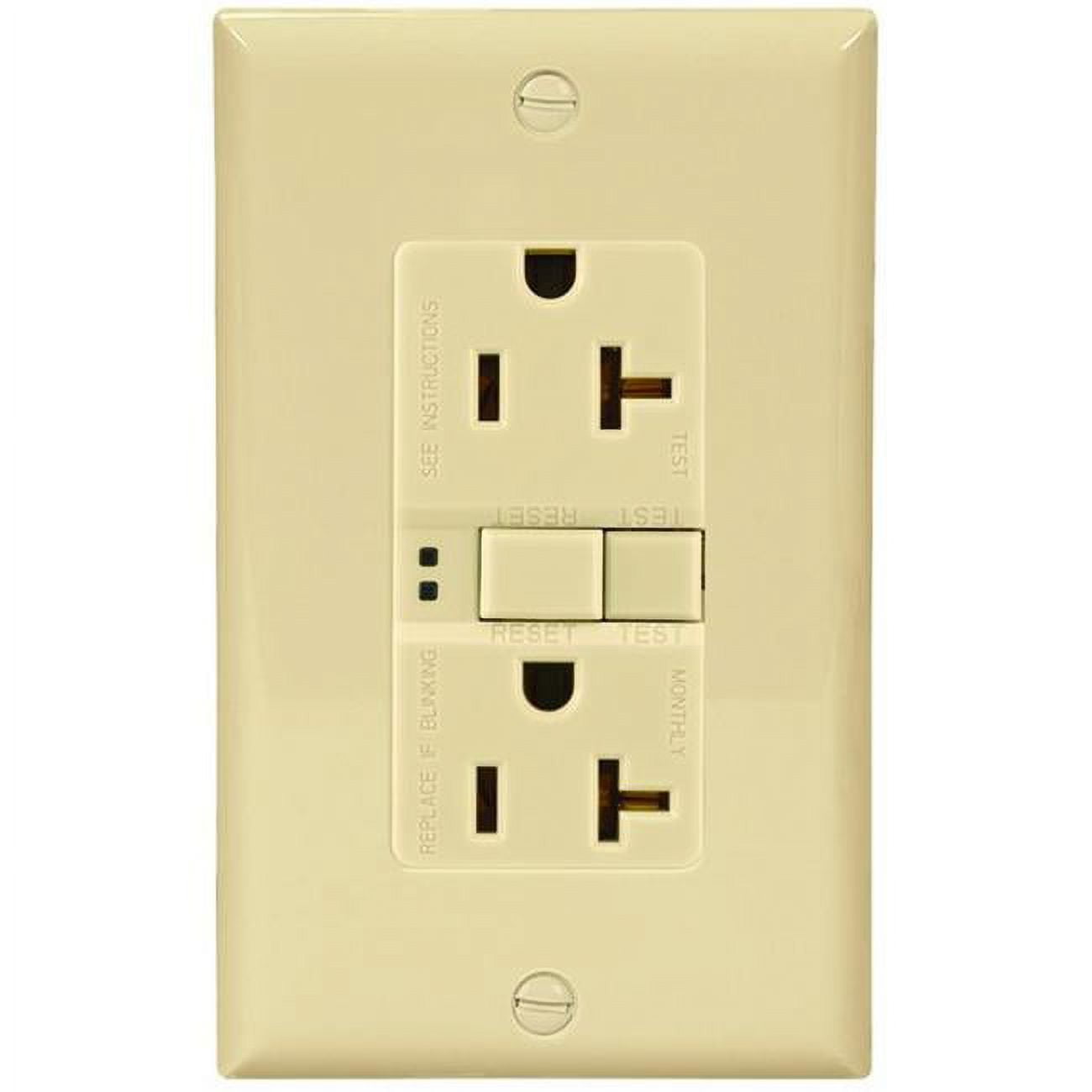 Cooper Wiring Devices 393725767 SGF20V 20A Self Test Duplex GFCI Receptacle, Ivory