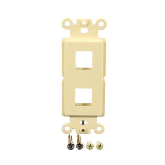 Cooper Wiring Devices 5522-5EA 2-Port Decorator Insert Adapter for Modular Keystone Data Jack, Almond