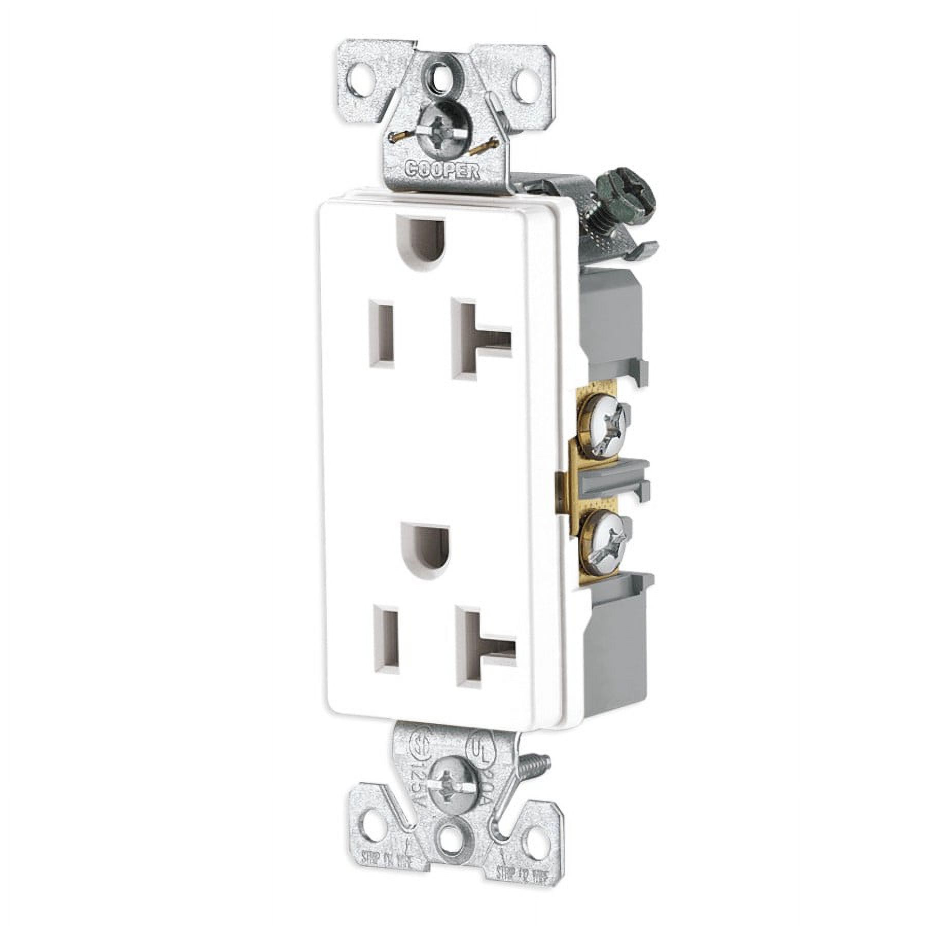 Cooper Wiring Devices 6352W-BU Recp Deco Dup 20A 125V 2P3W B/Swire WH