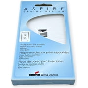 Cooper Wiring Devices 9551WS Aspire Design System Wallplate for Inserts, White Satin; 1G 2Port Modular; Mid-Size; Hidden Mounting Screws; Complete Installation Instructions