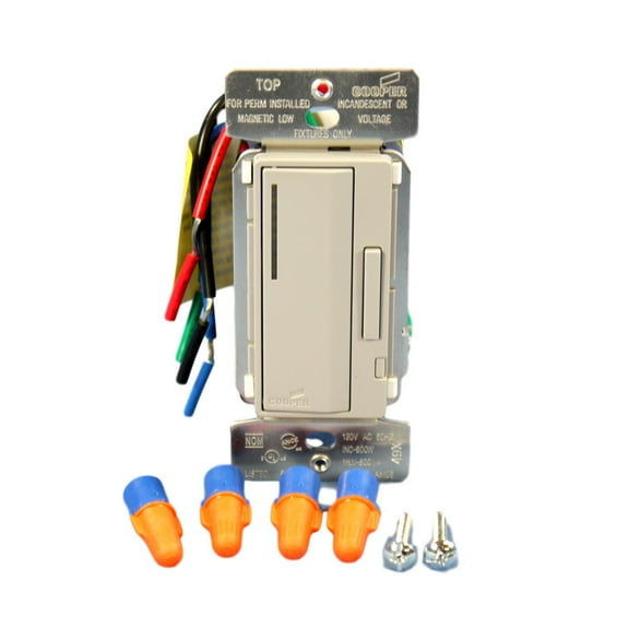 Cooper Wiring Devices AIM06-GY Accell Master Dimmer for Incandescent and Magnetic Low Voltage Lighting Only, 600W 120V, Gray