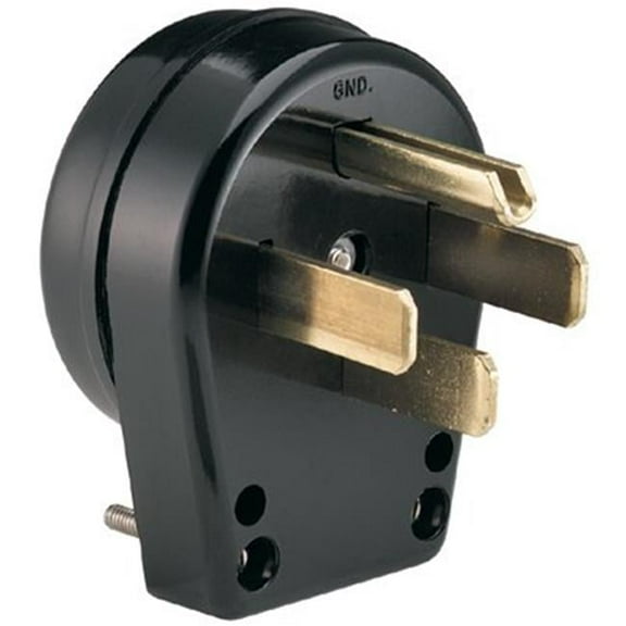 Cooper Wiring Devices  Angle Grounding Plug - Black