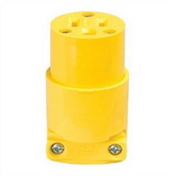 Cooper Wiring Devices  Armored Grounding Polarized Straight Blade Connector - Yellow