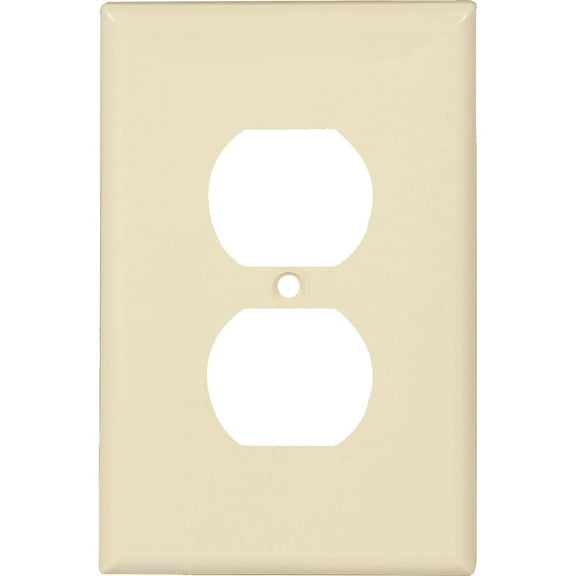 Cooper Wiring Devices PJ8A 1-Gang Duplex Receptacle Wall Plate, Unbreakable, Mid-Size, Almond (pack of 25)