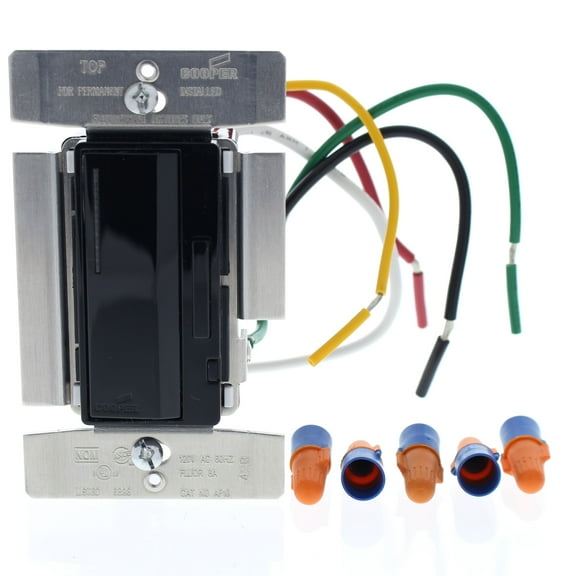 Cooper Wiring Devices AF10-BK Fluorescent Master Dimmer 1000VA-120V, Compatible with Mark 10/AmbiStar/Tu-Wire Ballasts Only, Black