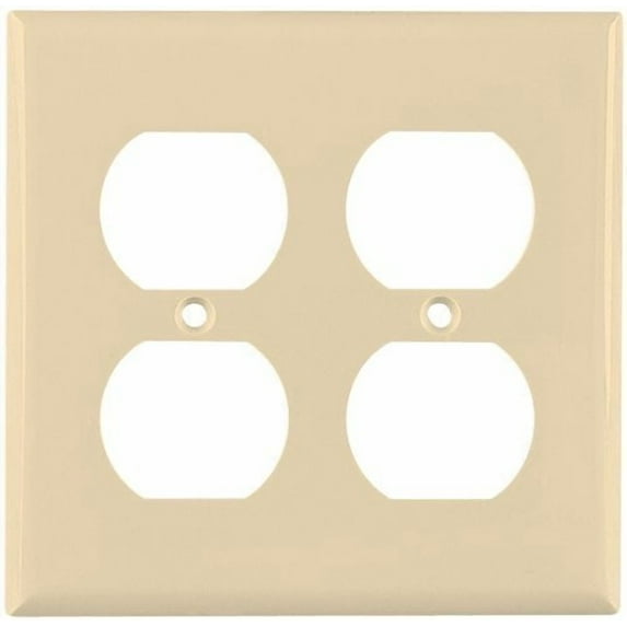 Cooper 5150V Ivory Unbreakable Two Gang Duplex Receptacle Wall Plate