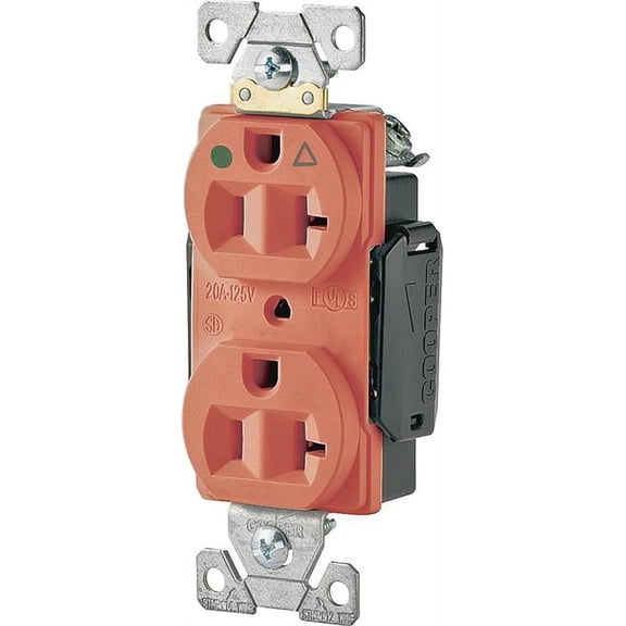 Cooper Wiring IG8300RN 20A Ground Hospital Duplex Receptacle