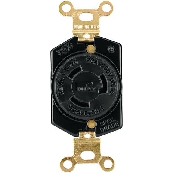 Cooper Wiring L620R 20 Amp 3 Wire Ground Lock Receptacles