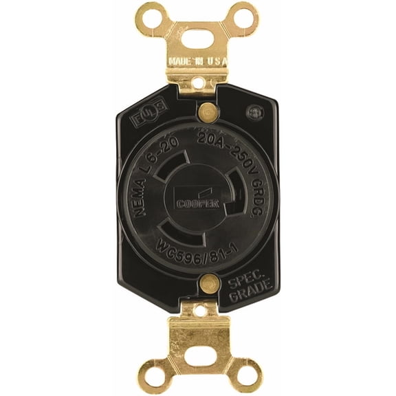 Cooper Wiring L620R 20 Amp 3 Wire Ground Lock Receptacles