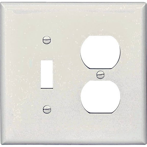 Cooper Wiring PJ18W 2-Gang Toggle & Duplex Combo Plate- White