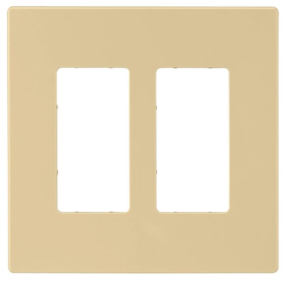 Eaton Cooper Wiring PJ PJS262V Wallplate, 4.87 in L, 4.94 in W, 2 -Gang, Polycarbonate, Ivory, High-Gloss