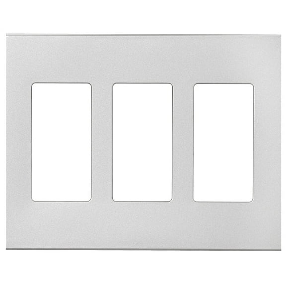 Cooper Wiring PJS263SG-SP-L 3 Gang Decorator Mid Size Screwless Wall Plate, Silver Granite