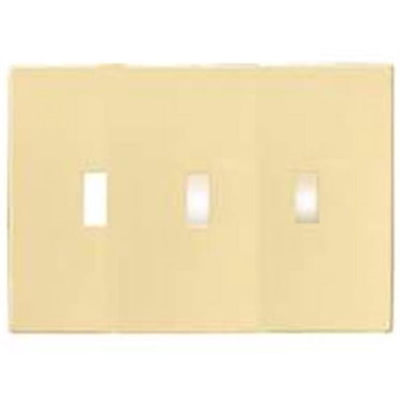 Cooper Wiring PJS3V 3-Gang Screwless Wallplate Switch, Ivory