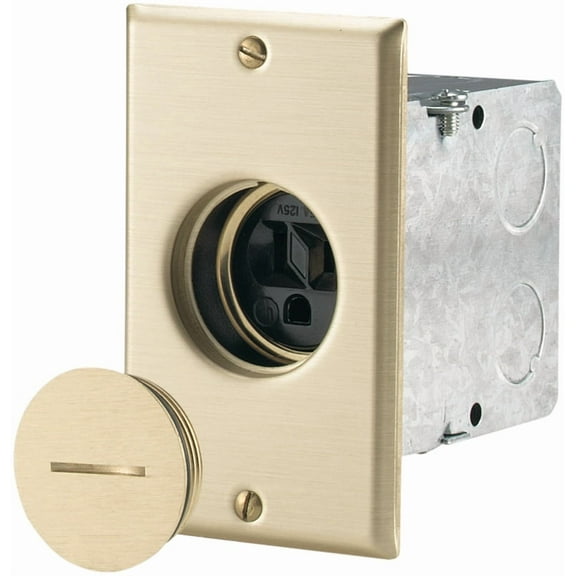 Cooper Wiring TR5797 Tamper Resistant Floor Box Receptacle, Brass