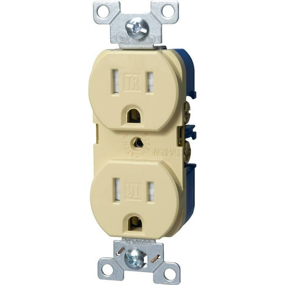 Cooper Wiring TRBR15V-BXSP Tamper 15A Commercial Duplex Receptacle, Ivory