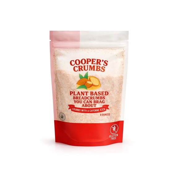 Cooper's Crumbs All Natural Gluten Free Low Carb Bread Crumb Alternative, High Protein, Vegan, Certified Kosher, Paleo, Keto, Made in USA (Crumbs with a Cayenne Kick)