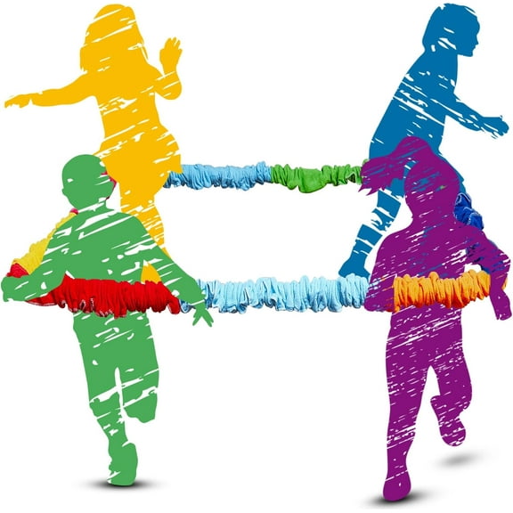 Cooperative Stretchy Band Carnival Games Elastic Fleece Tug of War Rope Sack Race Bags Legged Race Bands