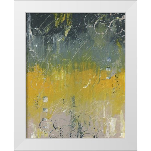 Coopersmith, Justin 12x14 White Modern Wood Framed Museum Art Print Titled - Yellow Abstract I