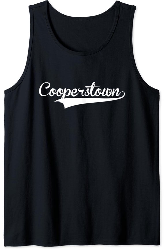 Cooperstown Baseball Vintage Retro Font Tank Top Size S-3XL